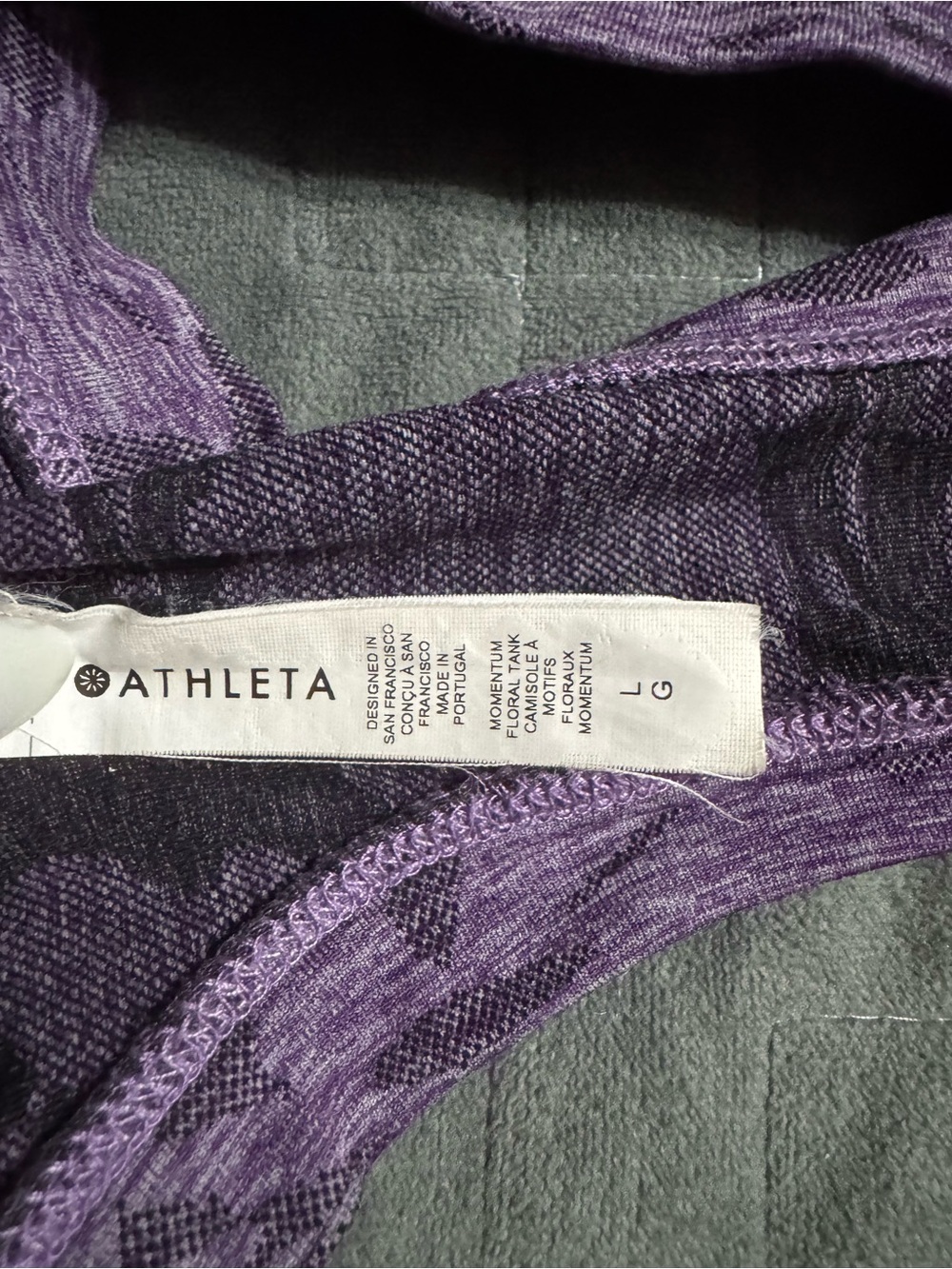 Athleta Purple Patterned Racerback Tank - Picture 2 of 2